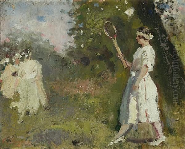 Gioco Del Tennis, Parigi Oil Painting by Raffaele Ragione