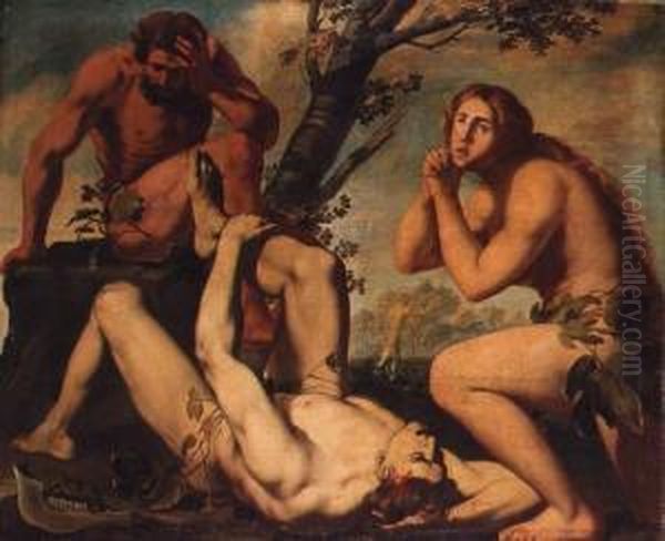 Adam And Eve Lamenting The Death Of Abel Oil Painting by Michele Ragolia