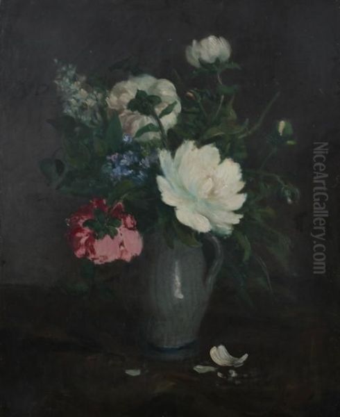 Bouquet Of Peonies Oil Painting by Jules Felix Ragot