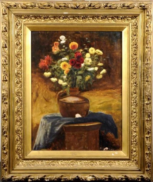 Nature Morte Aux Fleurs. Oil Painting by Jules Felix Ragot