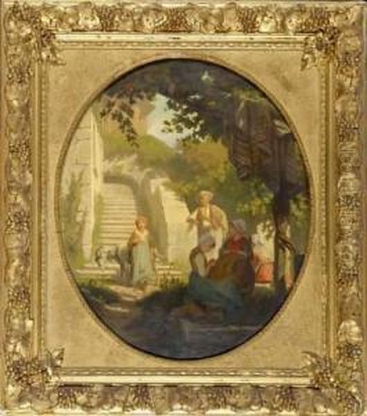 Travaux Des Champs Oil Painting by Diodore Charles Rahoult