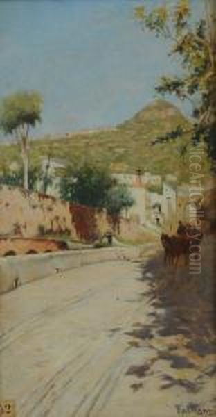 Strada Con Casette Oil Painting by Edoardo Raimondi