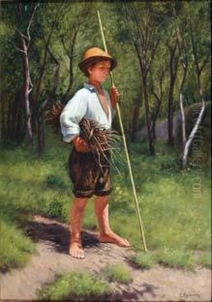 Bambino Nei Campi Oil Painting by Edoardo Raimondi