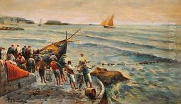 La Pesca Oil Painting by Edoardo Raimondi