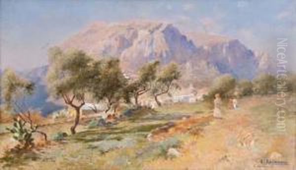 Veduta Del Monte Solaro Oil Painting by Edoardo Raimondi