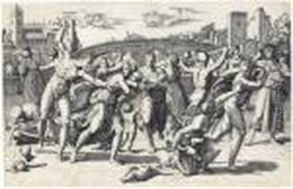 The Massacre Of The Innocents Oil Painting by Marcantonio Raimondi