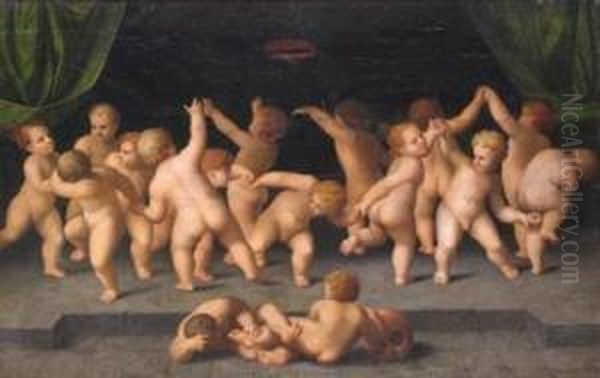 Dance Of The Putti Oil Painting by Marcantonio Raimondi