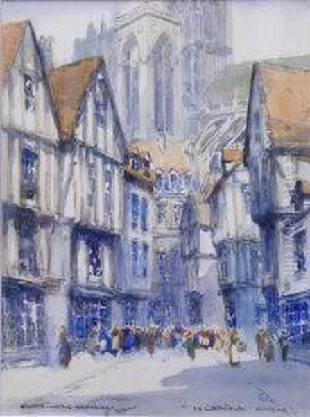 The Cathedral, Rouen Oil Painting by Victor Noble Rainbird