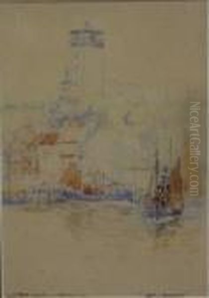 'old Shields' (tyneside) Oil Painting by Victor Noble Rainbird