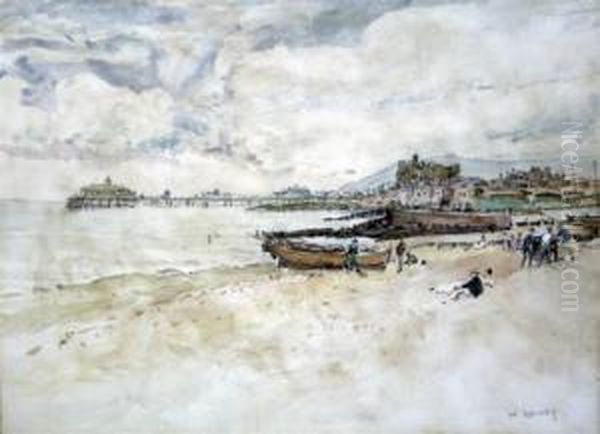 Eastbourne Beach Oil Painting by William Rainey