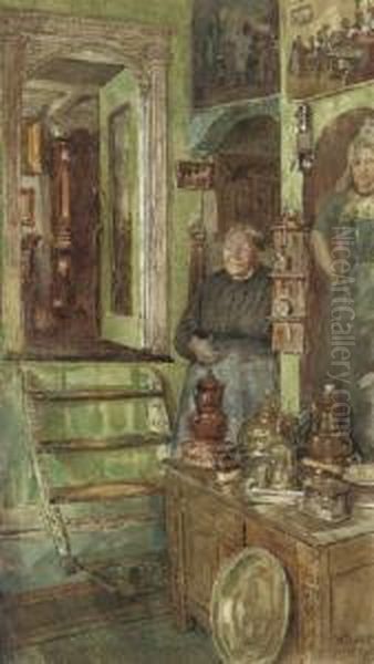 A Shop Full Of Curiosities Oil Painting by William Rainey