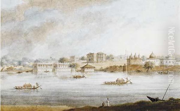 Moorshedabad: Le Palais De Nawab Oil Painting by Sita Ram