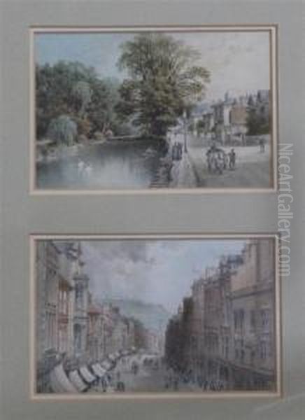 Scarborough & Bourchurch And Two Lake Scenes, Postcarddesigns For Thomas Nelson And Sons Oil Painting by John Ramage