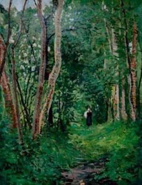 Boisiere Dans La Foret Oil Painting by Jules Louis Rame