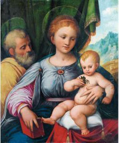 La Sainte Famille Oil Painting by Bartolomeo Ramenghi (Bagnacavallo)