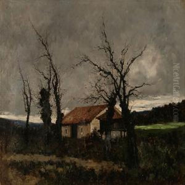 Landscape With A Farmer House Oil Painting by Manuel Ramos Artal