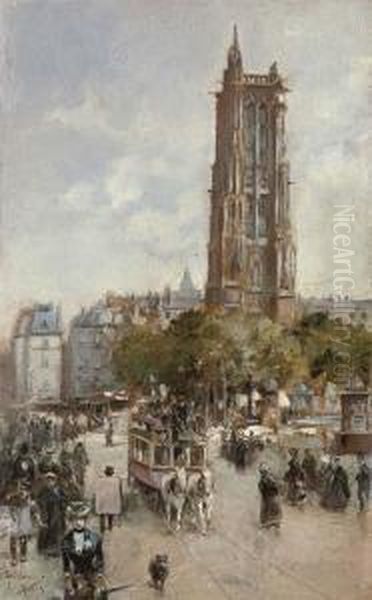 Torre De Santiago, Paris Oil Painting by F. Ramos