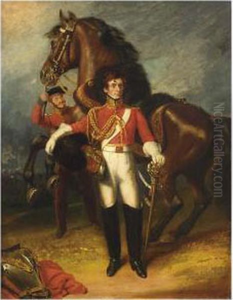 Portrait Of Capt. Rooke Of The 2nd Life Guards Oil Painting by James Ramsay