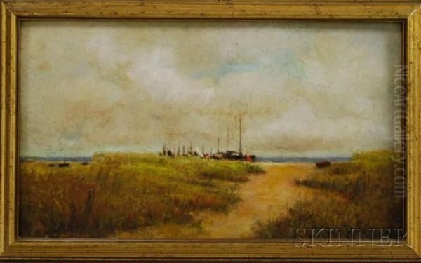 View To The Sea Across The Seagrass Oil Painting by Milne Ramsey