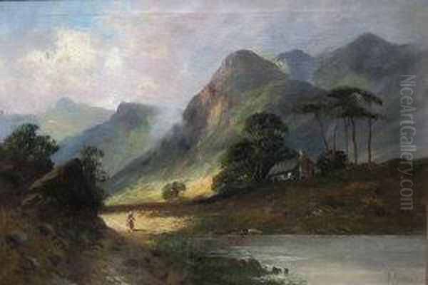 Mountain River Landscape Oil Painting by Aubrey Ramus