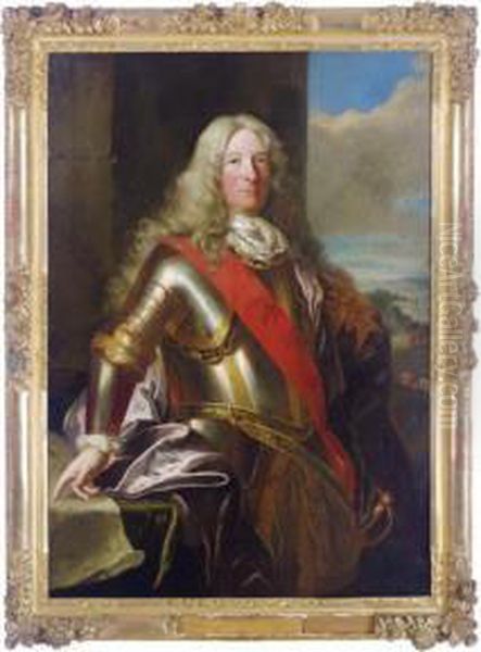 Portrait Of A Gentleman In Armour Oil Painting by Jean Ranc