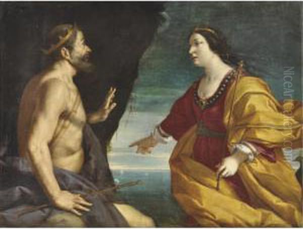 Juno And King Aeolus At The Cave Of Winds Oil Painting by Antonio Randa