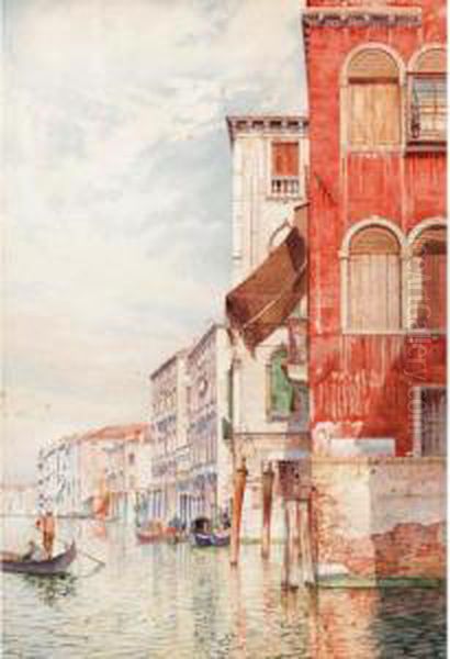 The Grand Canal At St. John Chrysostom, Venice Oil Painting by Frank Randal