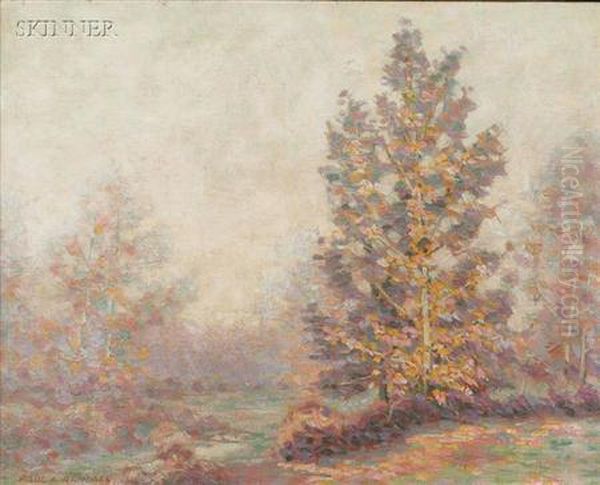 Trees Through The Mist Oil Painting by Paul A. Randall