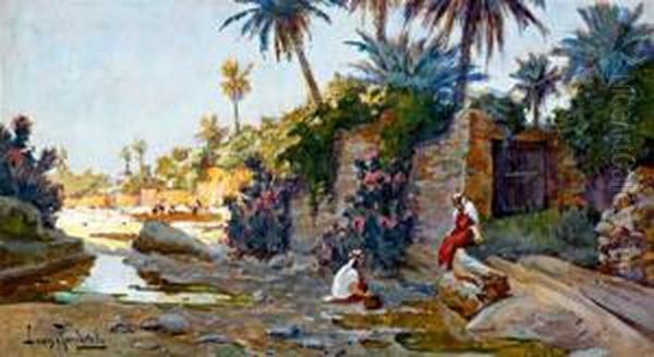 Oued Bou Saada Oil Painting by Louis Randavel