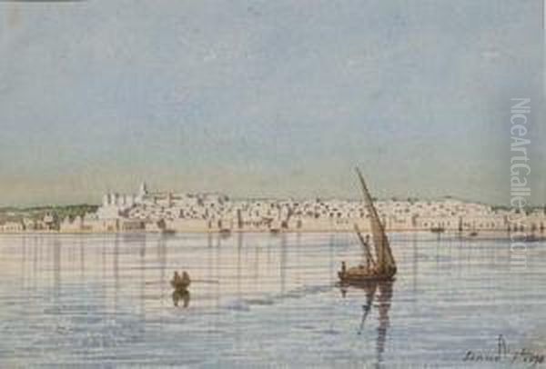 Vue De Sousse En Tunisie Oil Painting by Louis Randavel