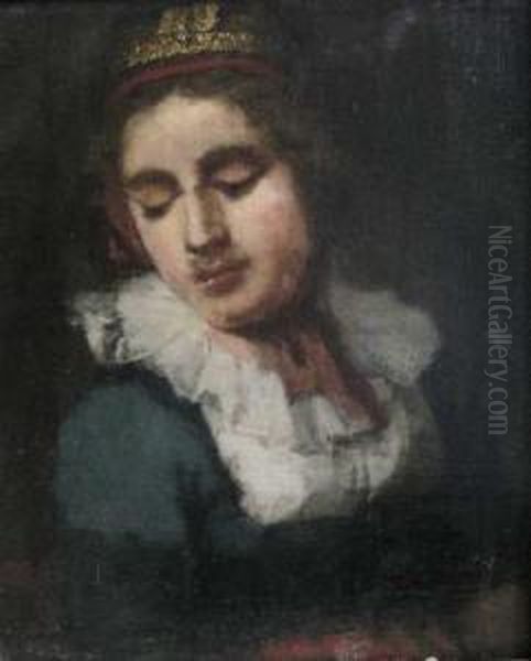 Bildnis Einer Jungen Frau Oil Painting by Friedrich Randel