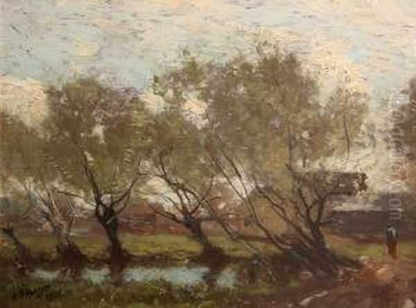 Trees Along A Pool Oil Painting by Henry Ward Ranger