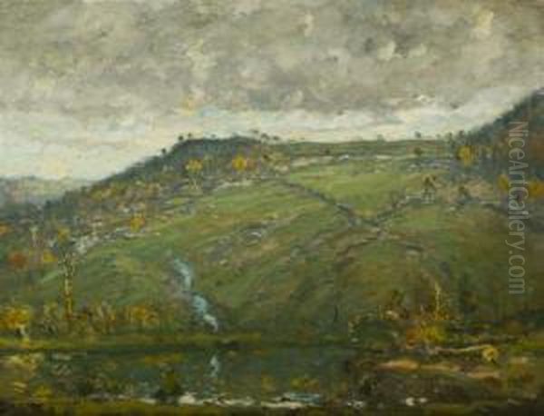 Northern Farmland Oil Painting by Henry Ward Ranger