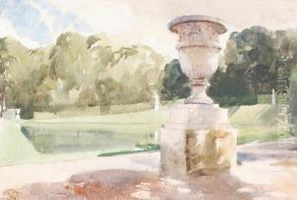 A Garden Urn Oil Painting by William Bruce Ellis Ranken