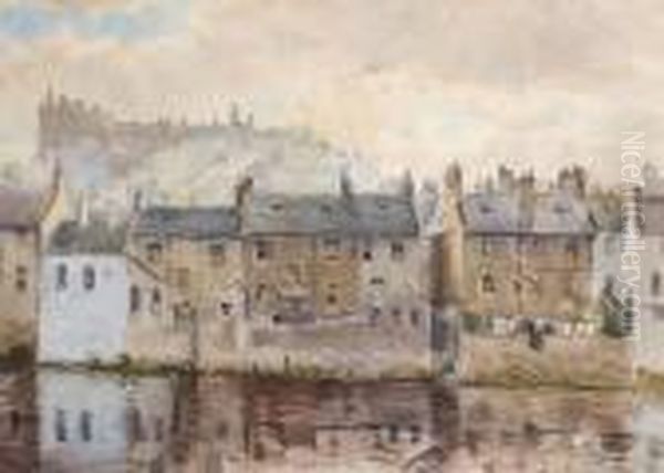 Scottish Town Scene Oil Painting by William Bruce Ellis Ranken