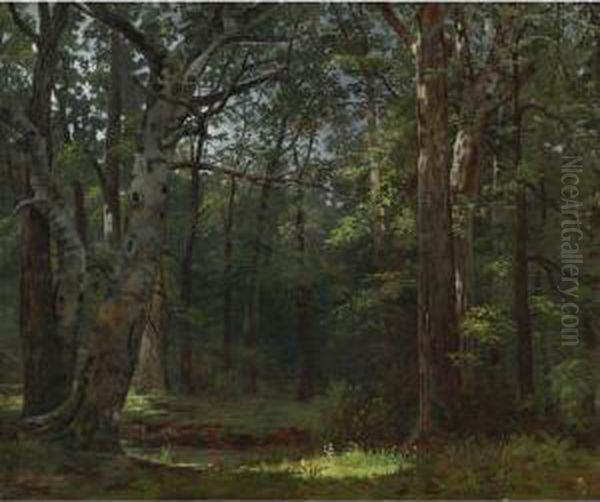 Swamp (the Buttonwood Grove) Oil Painting by William Tylee Ranney