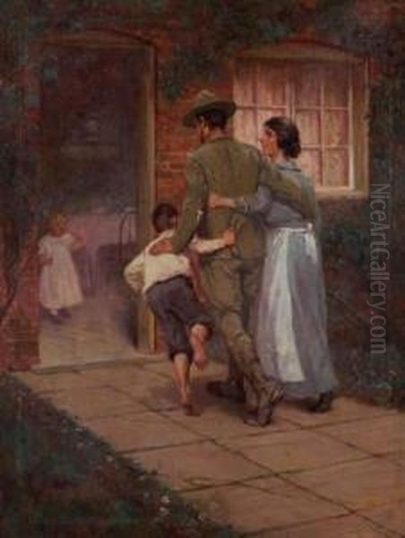 American, - Thehomecoming Oil Painting by Fletcher C. Ransom