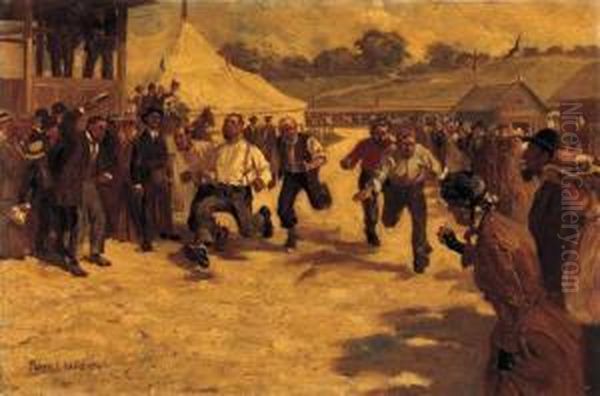 The Running Match Oil Painting by Fletcher C. Ransom