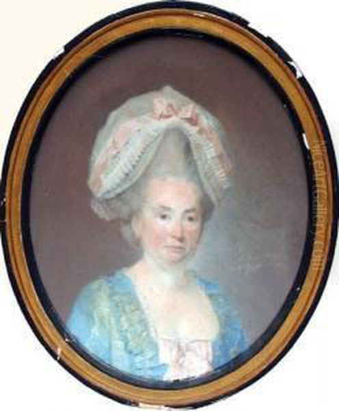 Portrait De Dame Coiffee Oil Painting by Pierre Ranson