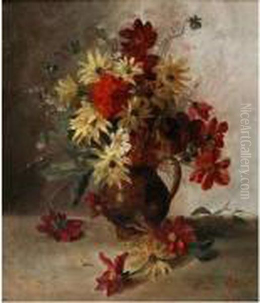  Bouquet De Fleurs  Oil Painting by Lucie Ranvier-Chartier