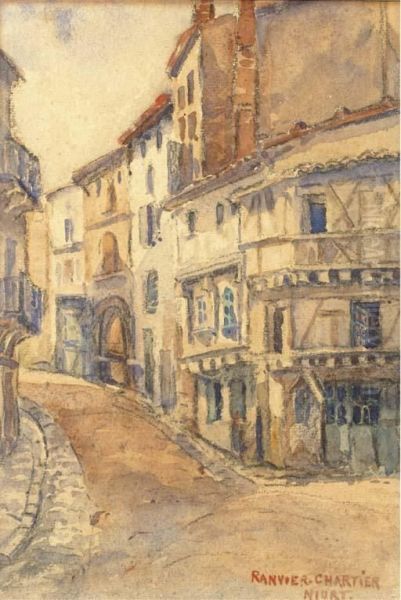 Vue D'une Rue A Niort Oil Painting by Lucie Ranvier-Chartier