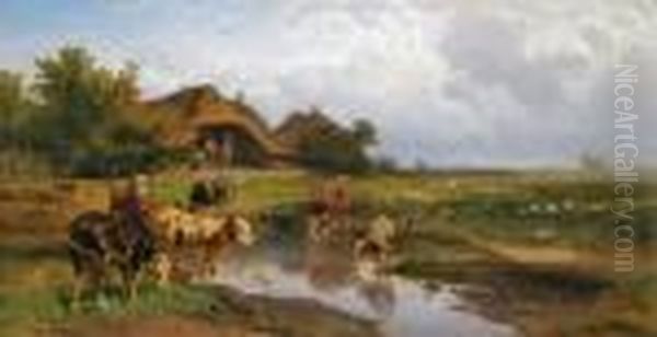 Landliche Idylle Oil Painting by Gustav Ranzoni