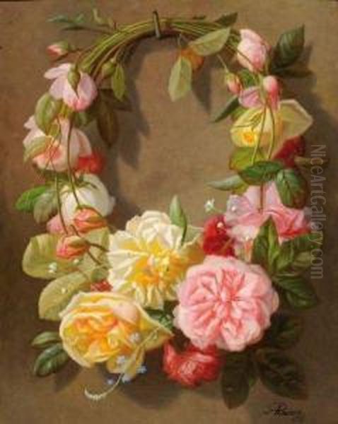 Couronne De Fleurs Oil Painting by Albert Raoux