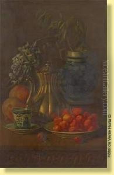 Nature Morte Aux Fraises Oil Painting by Albert Raoux