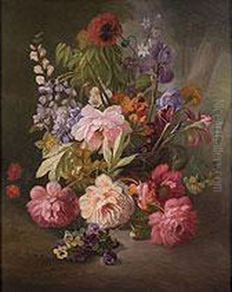 Grosses Blumenstilleben Oil Painting by Albert Raoux