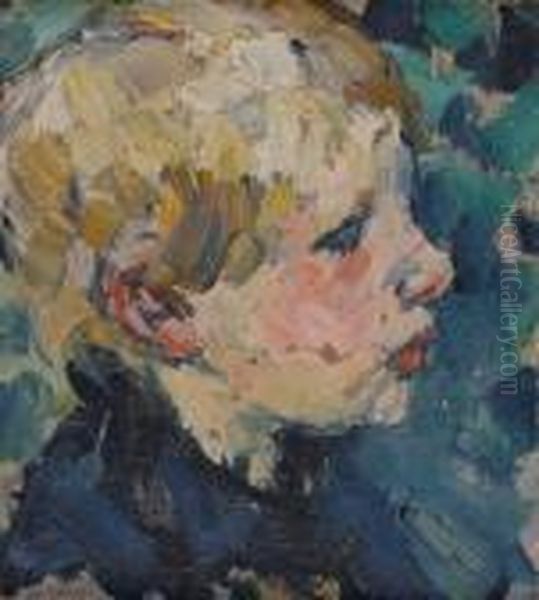 Portrait De Jeune Enfant Oil Painting by Joseph Morris Raphael