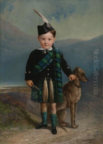 Scottish Lad And His Dog Oil Painting by William Raphael