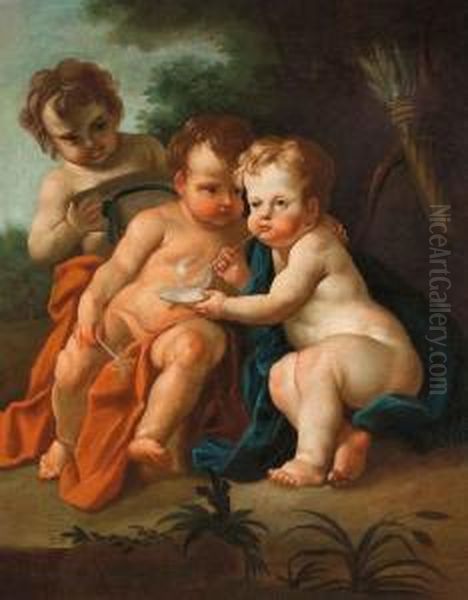 Gioco Di Putti Oil Painting by Vittorio Amedeo Rapous