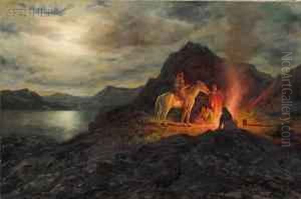 Campfire Stories Oil Painting by Henry Raschen