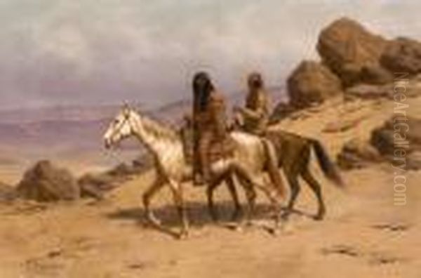 Indians On Horseback Oil Painting by Henry Raschen